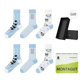 Montagut Mid Calf Socks Unisex Box 6 Pack