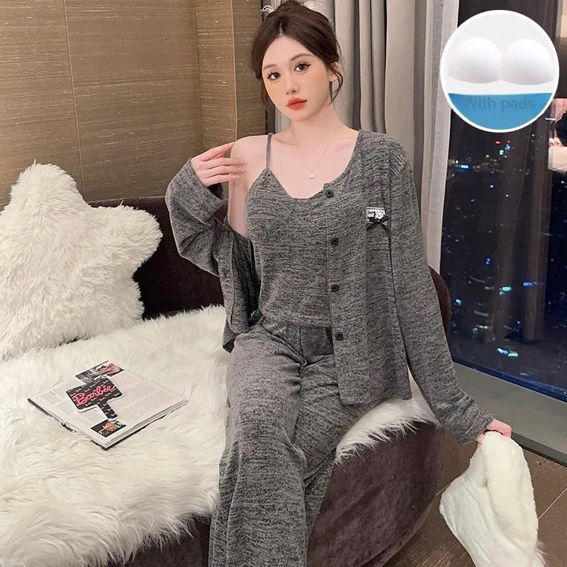 Sleeping Beauty Pajama Set Women's Dark Gray-3