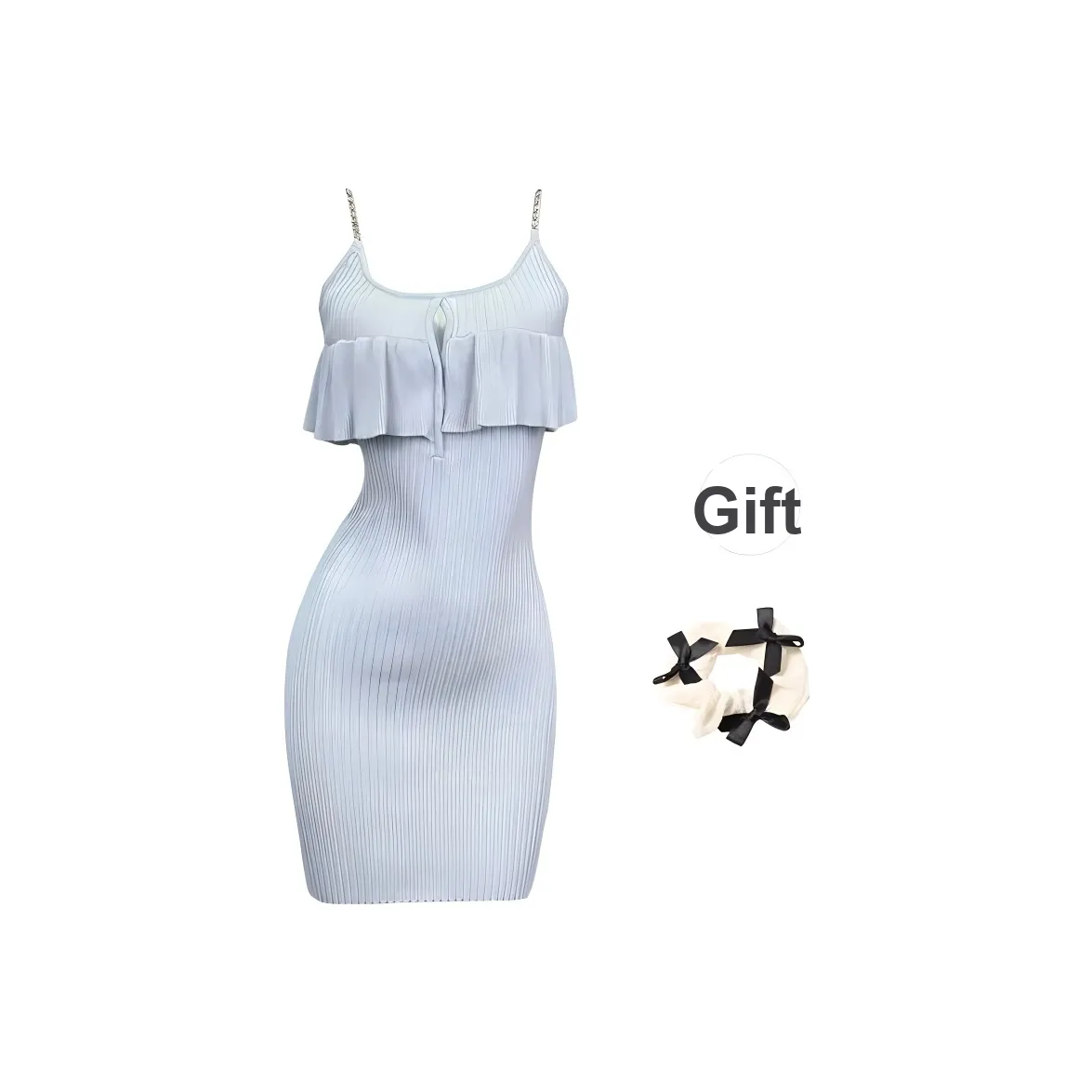 TURN UP Slip Dress Women's Dusty Blue