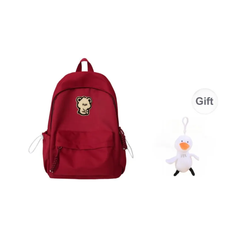 URBAN FOREST Nylon Backpack Unisex Red/Yellow/Blue/Black/White-0