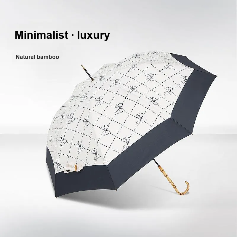 Vonlilienfeld Fei Lude Japanese Style Refreshing Long Handle Umbrella Girl High Value Umbrella Bamboo Curved Handle-3