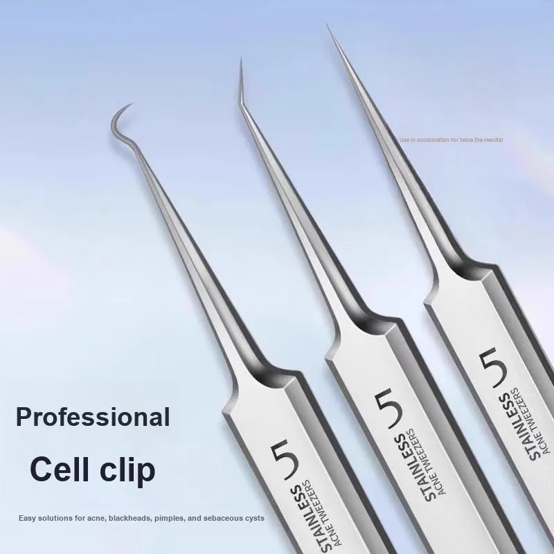 XIAOTIANLAI Super Fine Blackhead Removal Tool Set, Pimple Tweezers, Beauty Clinic Tool-1
