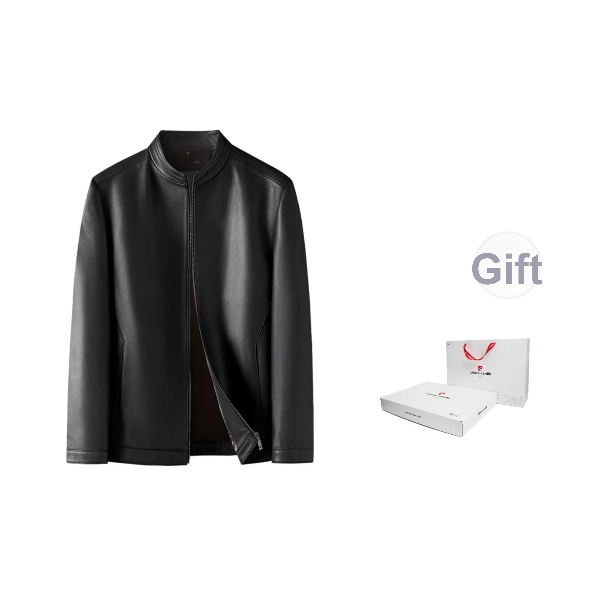 PIERRE CARDIN Кожа Куртка Мужская Черная