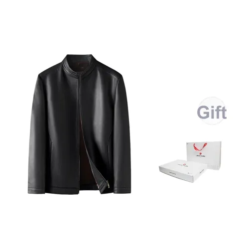 PIERRE CARDIN Кожа Куртка Мужская Черная