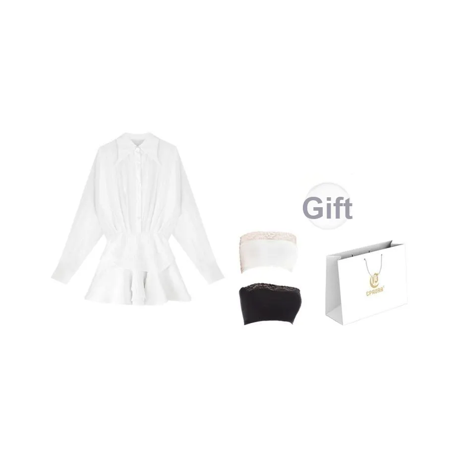 CPAURA Длинное платье с длинными рукавами женское белое