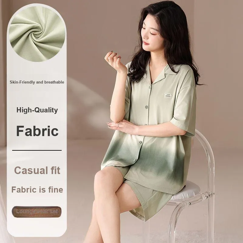 JINXU Pajama Set Women's Light Green-1
