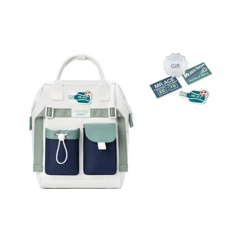 MR.ACE HOMME Полиэстер Рюкзак Унисекс Пыльно-синий Белый