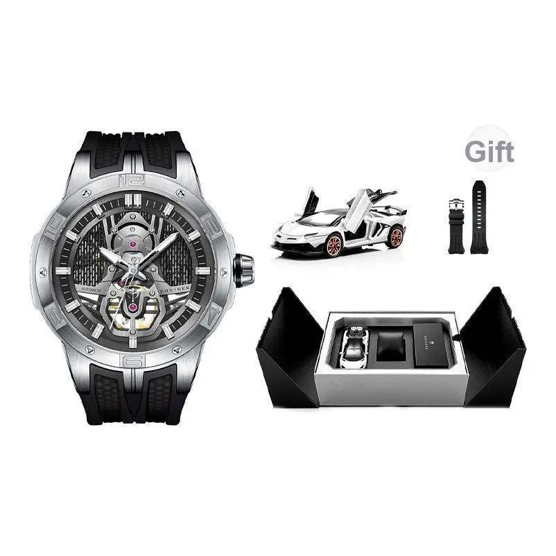 PONIGER Автоматический механический механизм Мужские часы 42mm*42mm*10,5mm Скелет