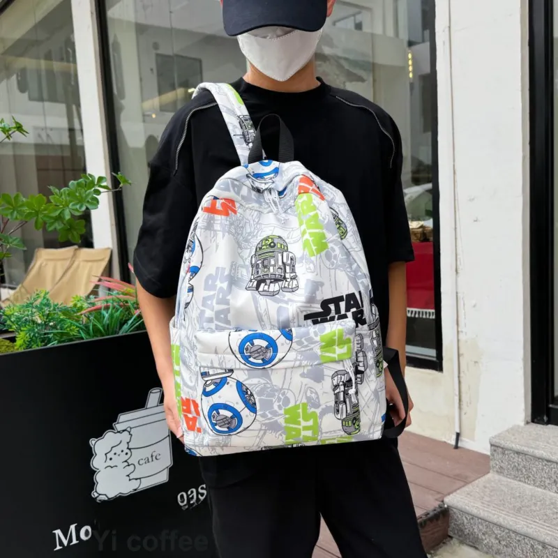 AIBAG Oxford Backpack Unisex Black/Orange/Green-17