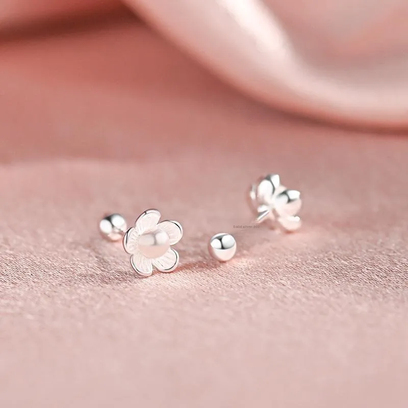 GIMK S999 Fine Silver Stud Earrings Women's-1