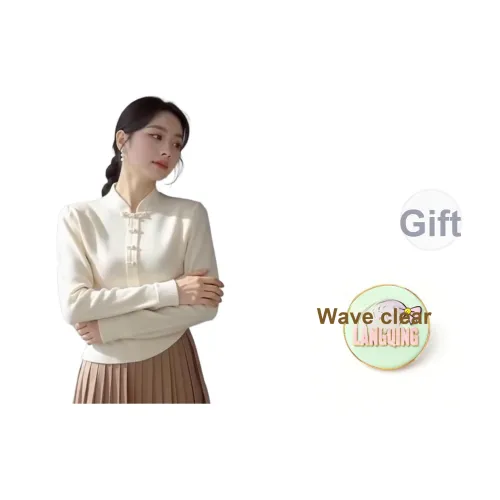 LANGQING Белый С подарками Wangqing Бренд Наклеенный Женский Трикотаж