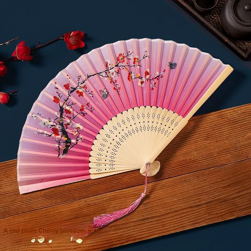 JINGDI Twill Damask And Silk Foldable Small Fan-7