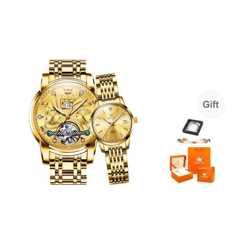 OLEVS Mechanical Movement Watch Unisex Black Dial-9