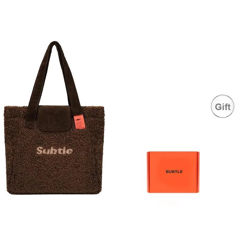Subtle Fabric Shoulder Bag Women's Charcoal Black/Caramel Brown-2