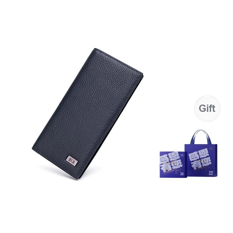 HLA Cow Leather Wallet With Money Clip And Leather Clip Regular Unisex Black-11