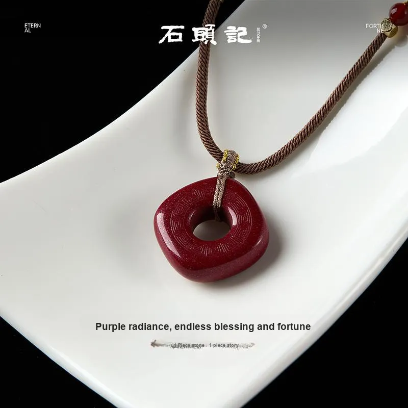 Stone Notes Reconstructed Cinnabar Necklaces Unisex-2