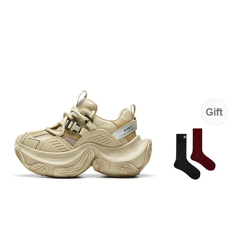 XMZY Dune Series Sandalwood Height Increasing Wear-Resistant Low-Top Chunky Sneakers Unisex-55