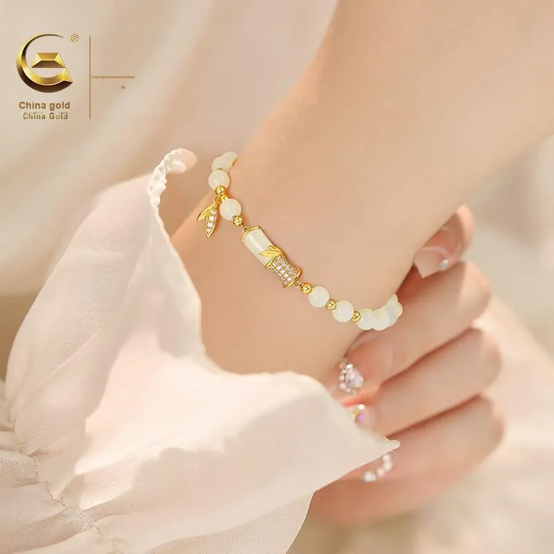 Central Fashion Hetian Jade Bracelets Green Jade Women's-5