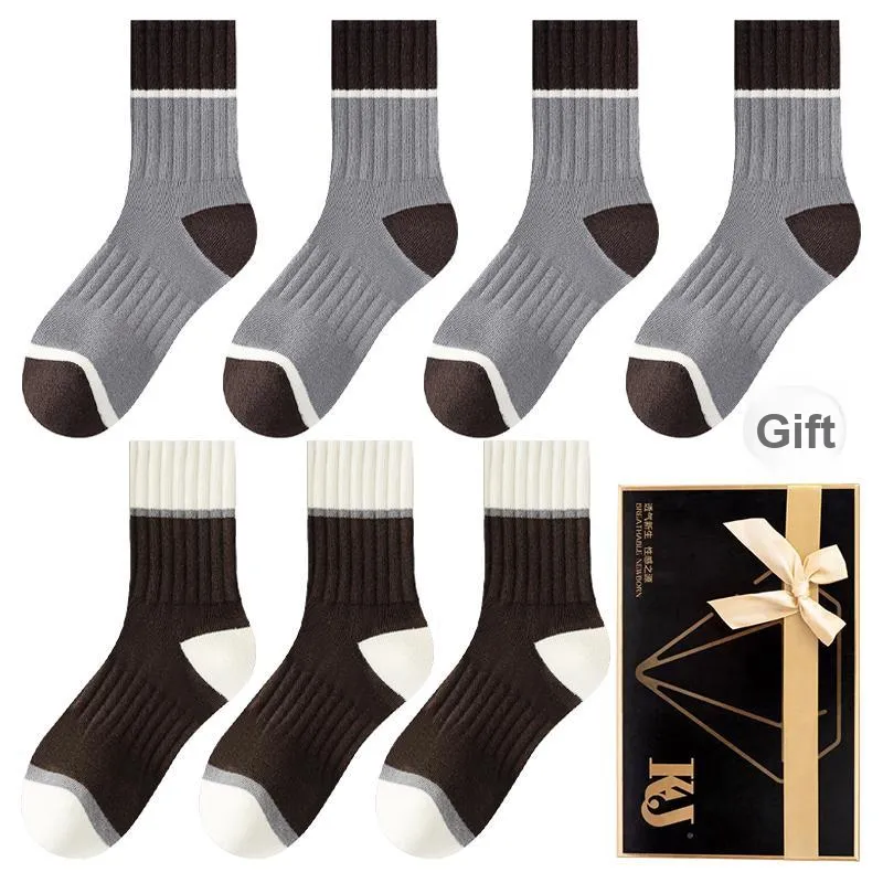 KJ Mid Calf Socks Men's Gift Box Combination Mixed Color-59