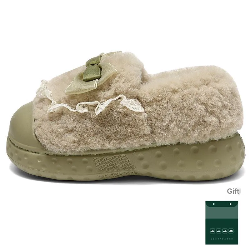 Red Bean Home Plush Slippers Home Slippers-12