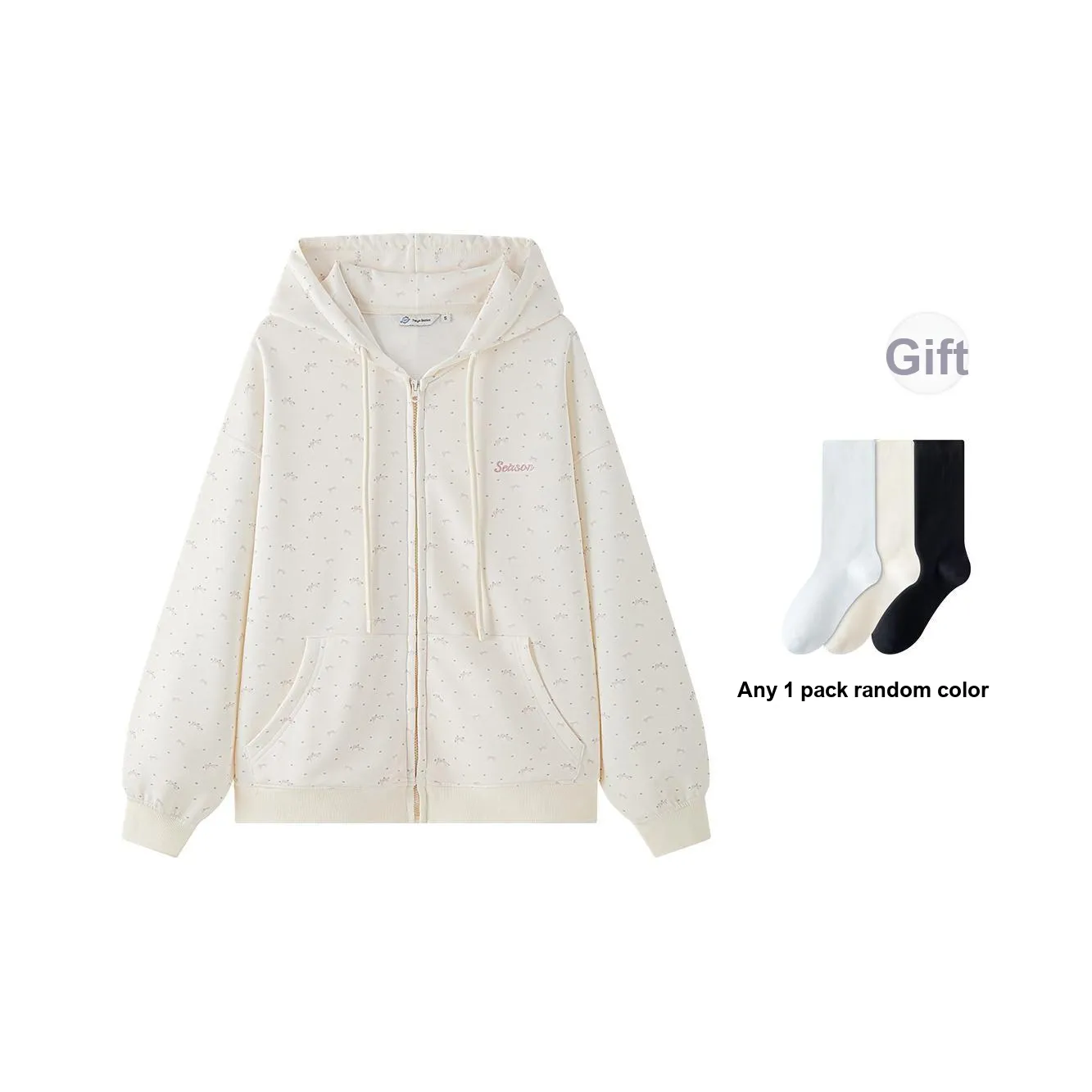 Tokyo Season Sweatshirts Women's White Sweatshirt, Comes With White Socks
