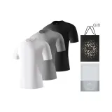 Crew Neck 3 Pack (White+Black+Heather Gray)