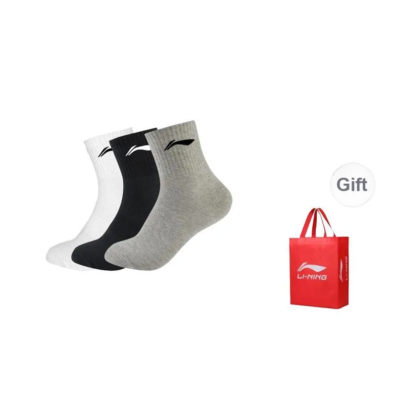 LiNing Mid Calf Socks Unisex 3 Pack-16