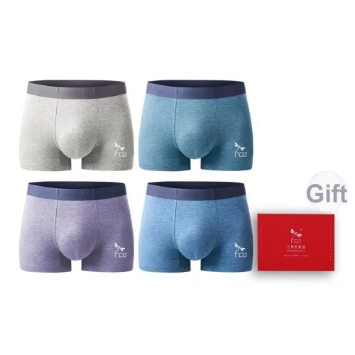 RED DRAGONFLY 50S Модал Трусы Мужские 4 Пачки Подарочный Набор Коробка