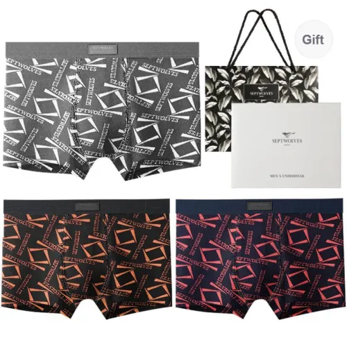 SEPTWOLVES Underwear Gift Box Men's 3 Pack+Shopping Bag