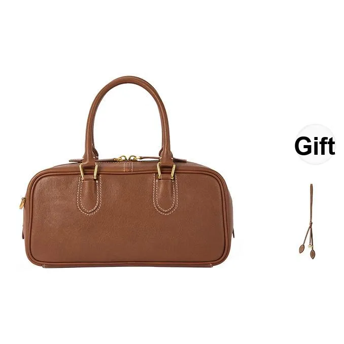 VANESSA HOGAN Сумка из крупнозернистой текстуры коровьей кожи среднего размера женская цвет какао-красный коричневый обсидиановый черный