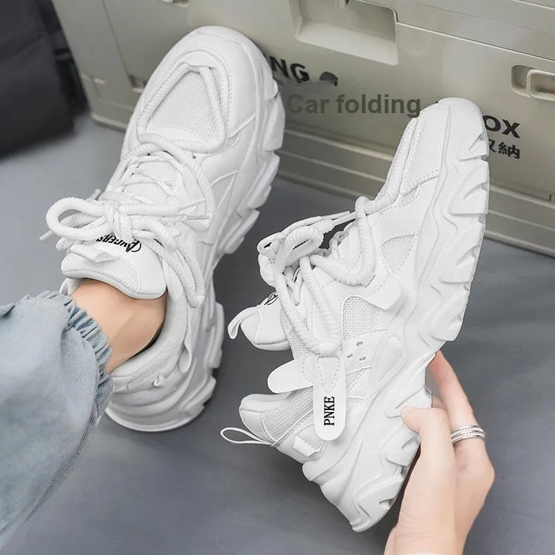 PNKE Anti-Slip Wear-Resistant Breathable Height Increasing Low-Top Chunky Sneakers Men's-3