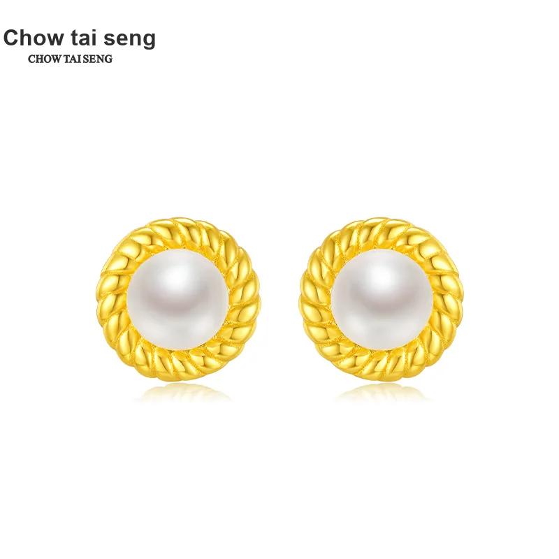 CHOW TAI SENG Pearl Stud Earrings Women's-5