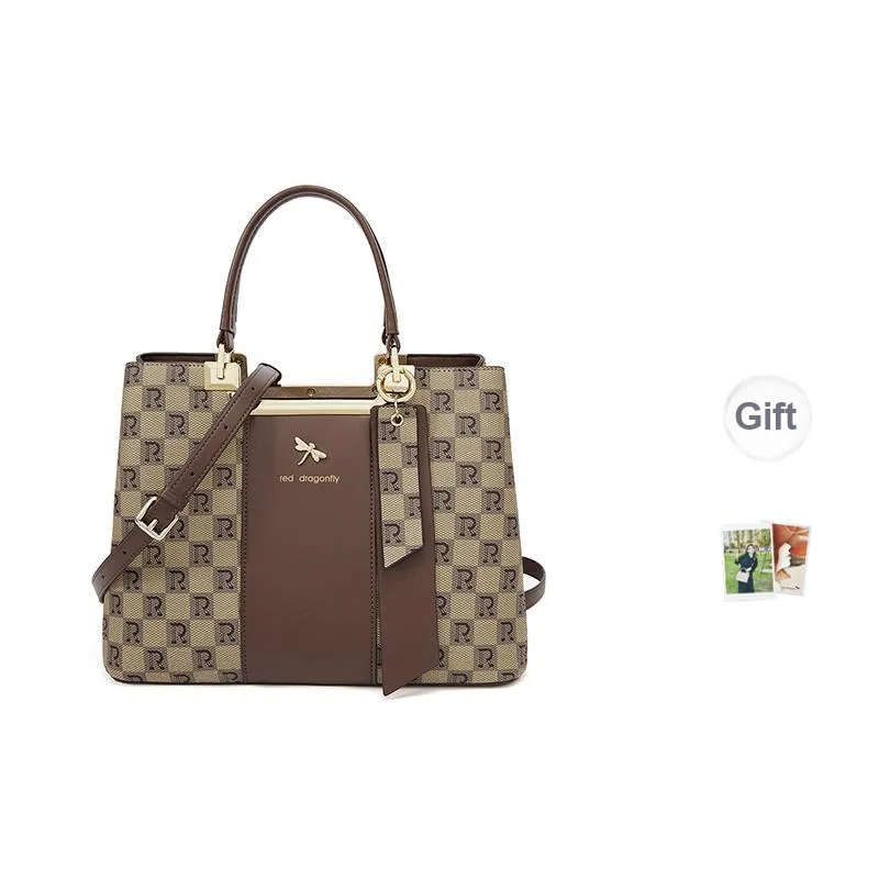 RED DRAGONFLY PVC Handbag Regular Unisex Coffee/Khaki-22
