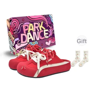 PARK DANCE Rubber Sole Quiet Abrasion Resistant Slip Resistant Closed Toe Slippers Women's