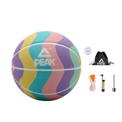 PEAK Rubber Basketball Light Yellow Size 5 Ball Training Unisex