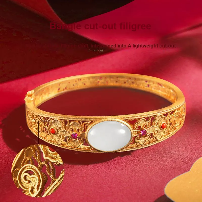 Hurry That Year Bangles White Jade Women's-3