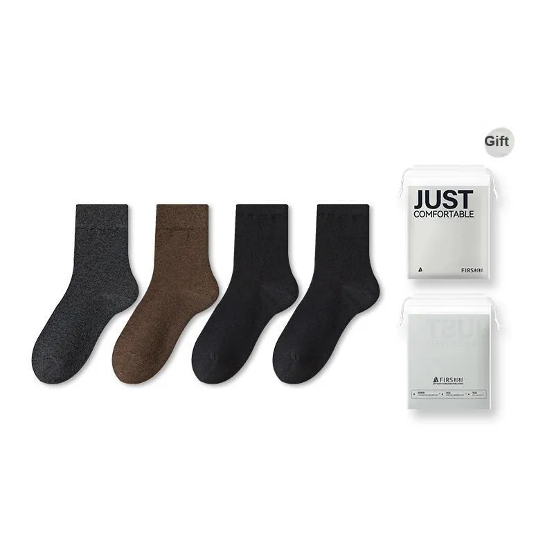 FIRS Mid Calf Socks Men's Shopping Bag 4 Pack-21