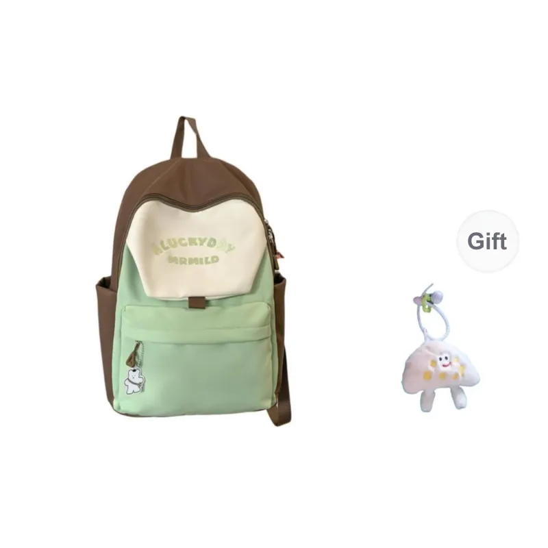 BRABOSTON Nylon Backpack Unisex Coffee & Green/Dark Blue & Yellow/Gray & Light Blue/Pink & Green-0