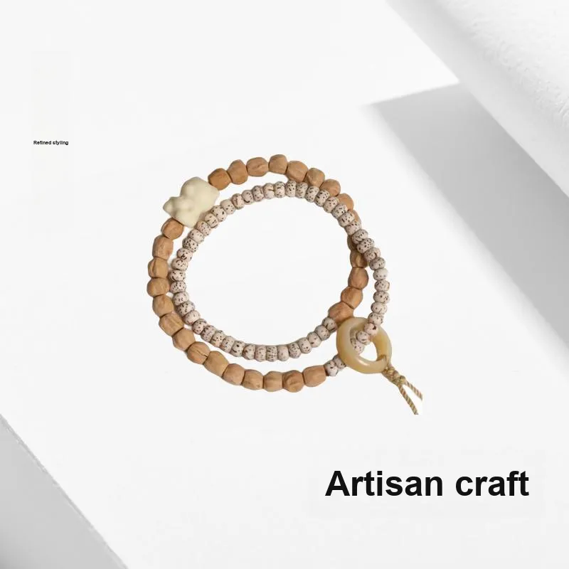 Blooming Petals Cacumen Platycladi Seeds Bracelets Unisex-3
