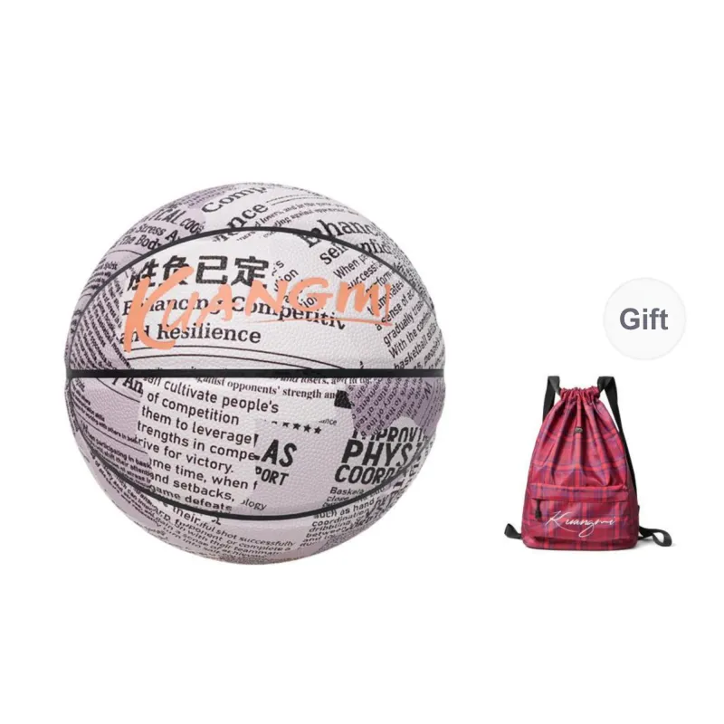 Kuangmi PU Basketball Black White Size 7 Ball Street Unisex-11