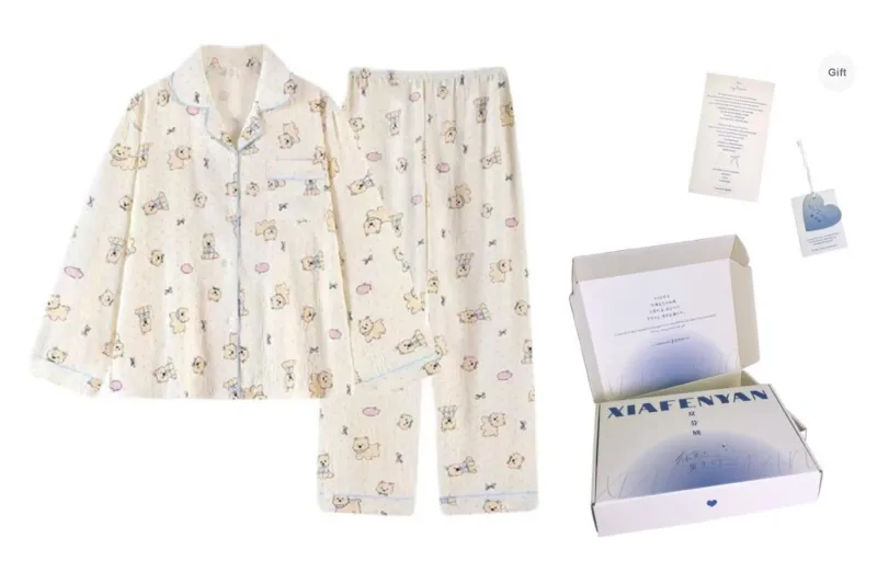 XIAFENYAN Pajama Set Women's Apricot-11