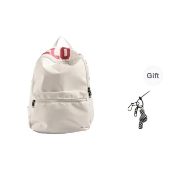 KAMLUI Nylon Fabric Backpack Unisex White/Yellow