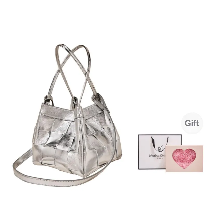 Marino Orlandi Synthetic Leather Bonded Cow Split Leather Handbag Small Size Women's Multicolor-36