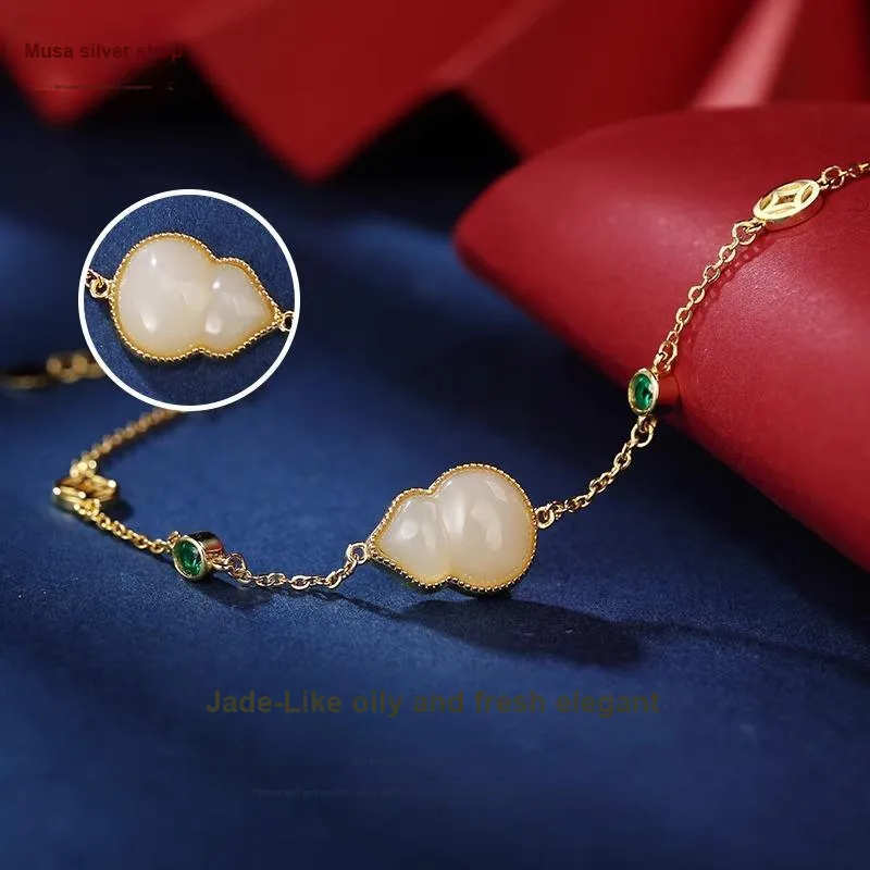 MIAOYINGE Hetian Jade Bracelets White Jade Women's-4