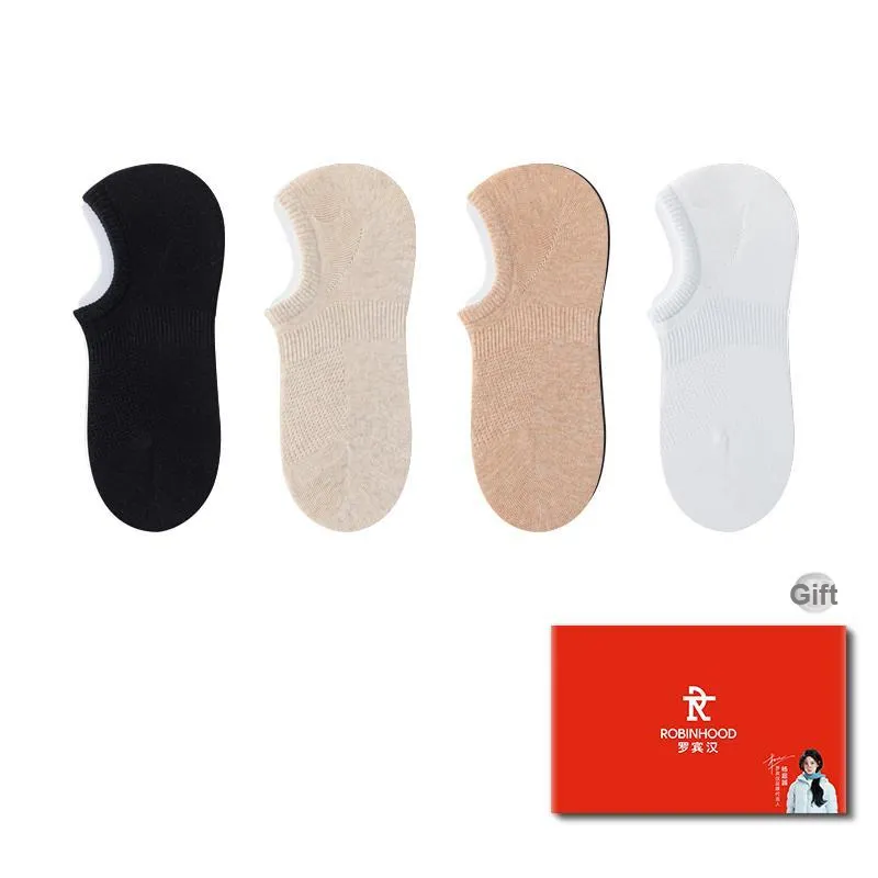 ROBINHOOD No Show Socks Women's Box 4 Pack-2