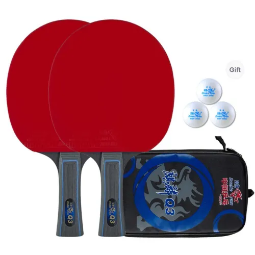 DOUBLEFISH Ping Pong Paddles Unisex Pure Wood Red