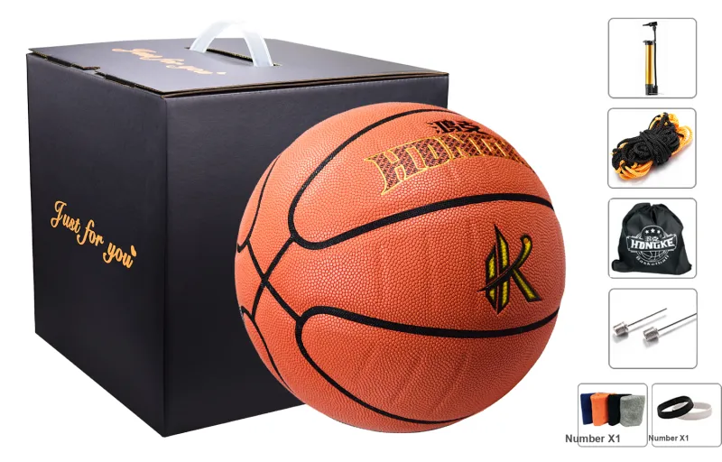 HONGKE PU Basketball Brown Size 7 Ball Training Unisex-0