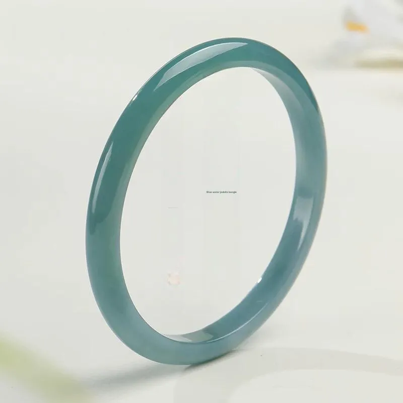 Artisan Lock Heart Jade Glutinous Jade Bangles Unisex-2