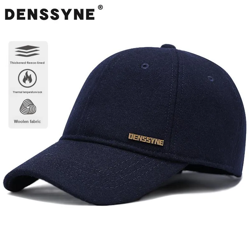 DENSSYNE Woolen Baseball Caps Men's Black/Navy Blue/Dark Grey-5