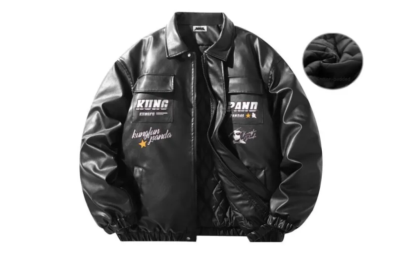Kung Fu Panda Leather Jacket Unisex-22